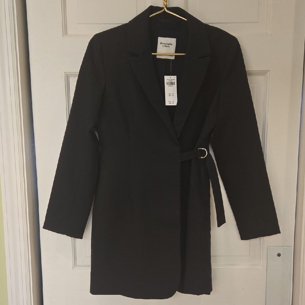 Abercrombie & Fitch Black Belted Blazer Dress XSP. NWT